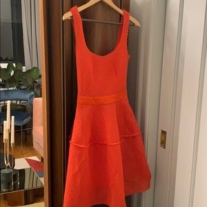 Maje red/ orange/red mesh mini dress. Size S